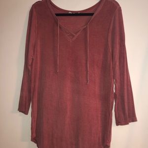 BKE 3/4 length sleeves, blush pink, Women’s Top